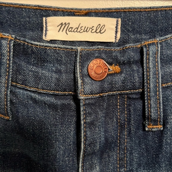 Madewell The High Rise Slim Boyjean Distressed Denim Cotton Jeans Size 27 Blue - Picture 6 of 15
